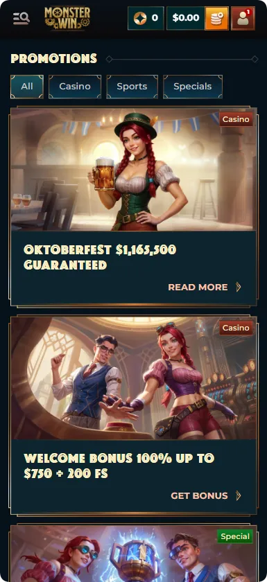 Regular casino and sports betting bonuses